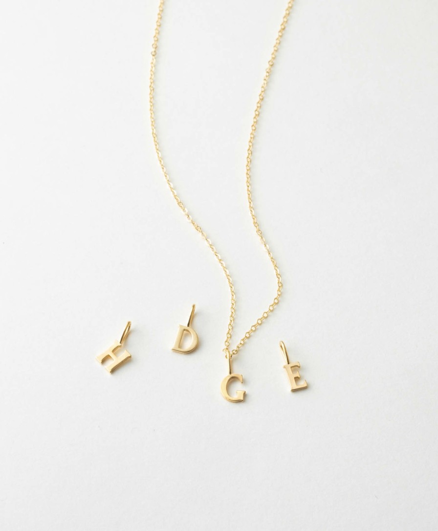 Categories GLDN | Dainty Serif Initial Necklace