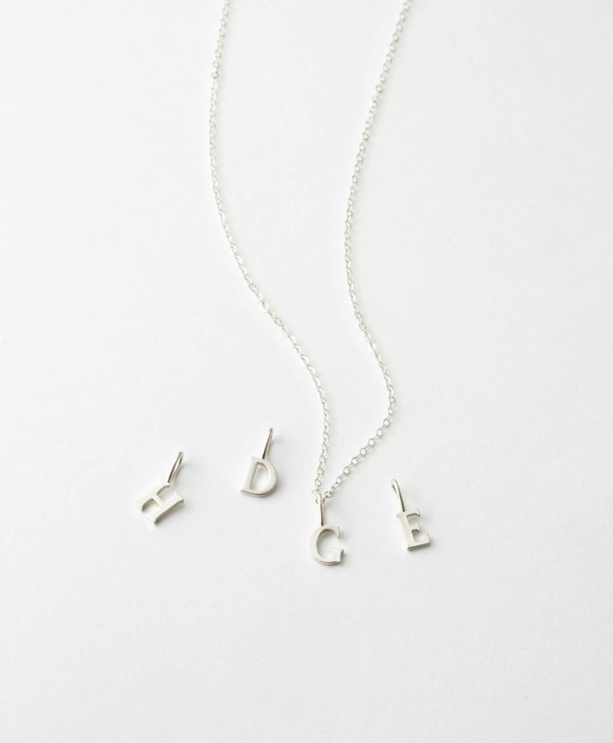 Categories GLDN | Dainty Serif Initial Necklace