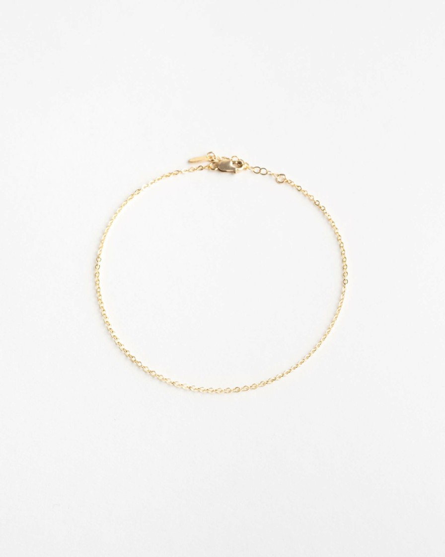 Categories GLDN | Solid Gold Dainty Chain Bracelet 10K Solid Gold