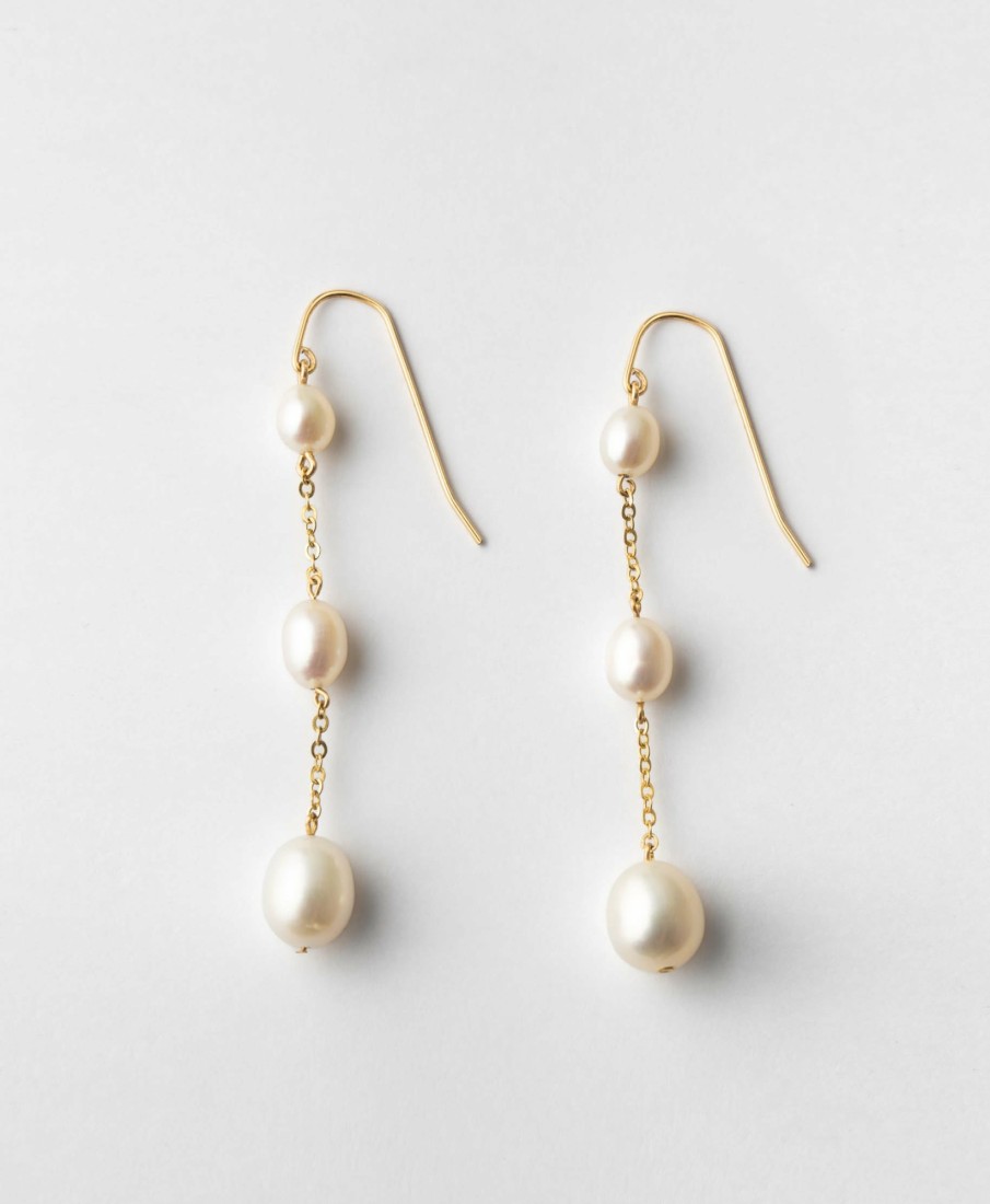 Categories GLDN | Trinity Pearl Drop Earrings